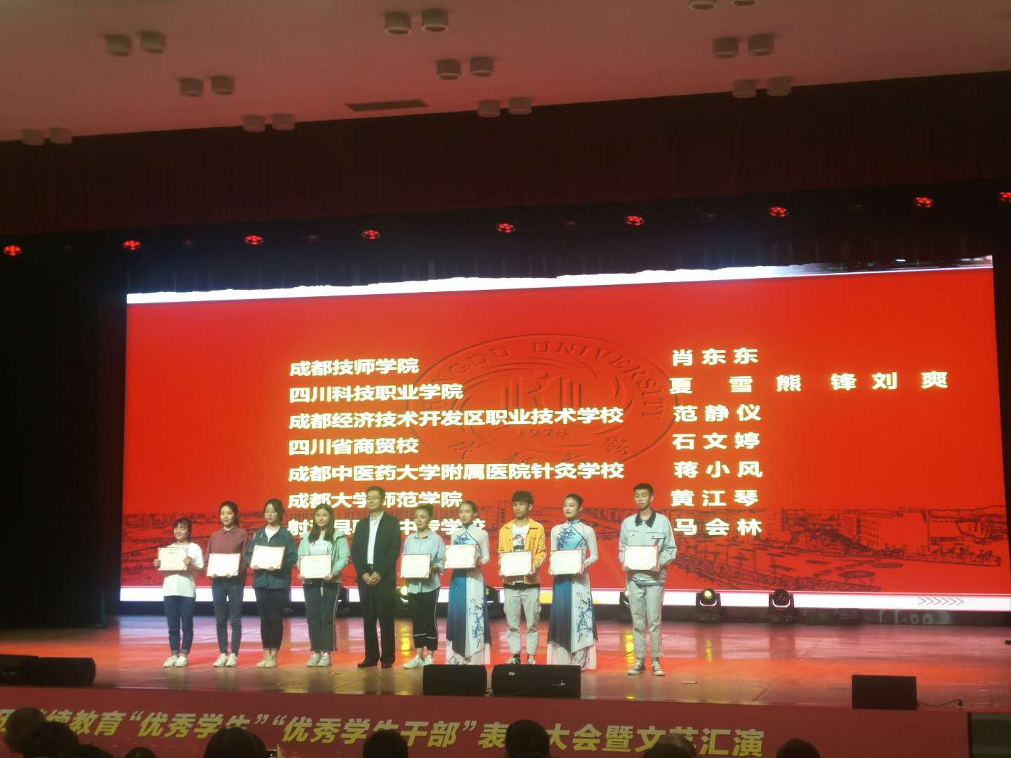 我校参加成都大学举行的2018年度高等学历继续教育评优表彰暨文艺汇演大会(图1)